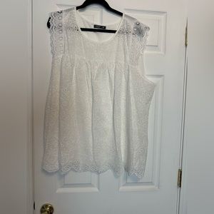 White eyelet tank